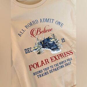 Cozy Christmas Women’s Sweater,‎ “Believe”, “Polar Express”, Size L